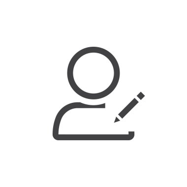 Kullanıcı satırı simgesi, Anahat vektör logo illüstrasyon, doğrusal piktogram beyaz izole Düzenle