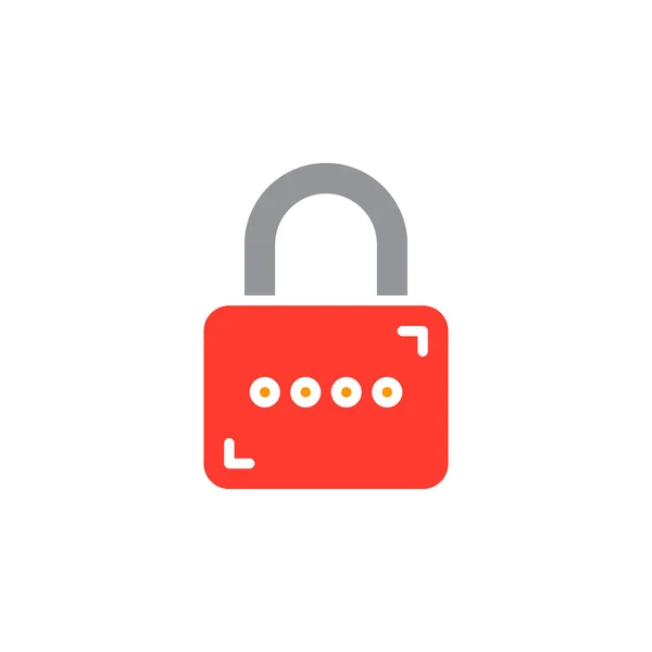 Padlock Lock Icon Vector Filled Flat Sign Solid Colorful Pictogram — Stock Vector
