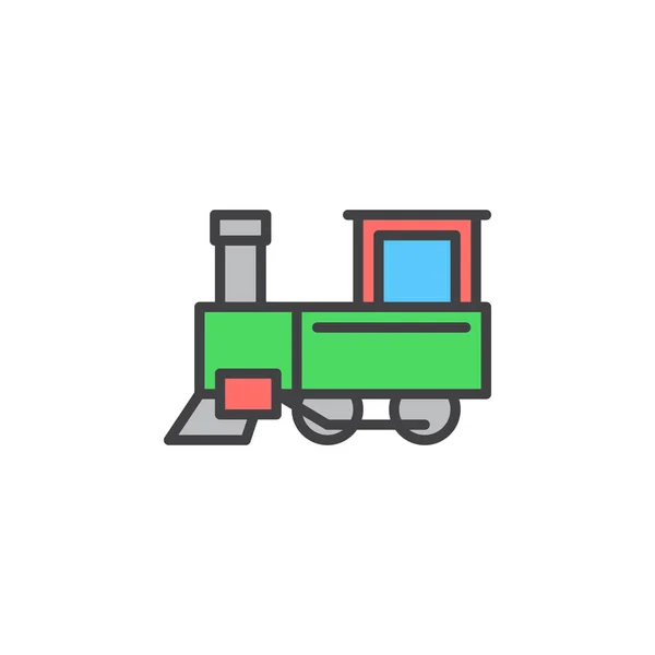 Steam Pociąg Linii Ikona Wypełnione Wektor Znak Liniowe Piktogram Kolorowy — Wektor stockowy