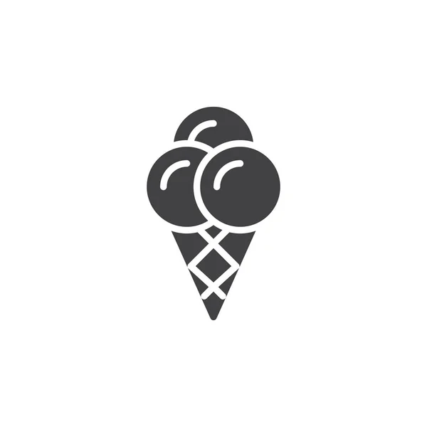 Helado Icono Cono Vector Lleno Signo Plano Pictograma Sólido Aislado — Archivo Imágenes Vectoriales