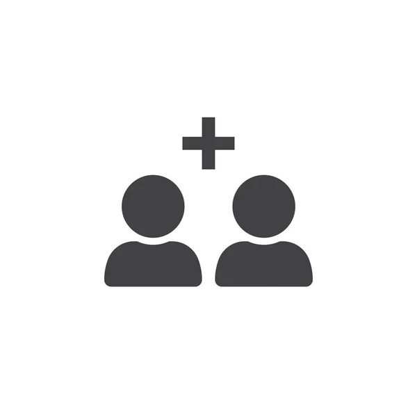 Arkadaş Simge Vektör Katı Logo Illüstrasyon Beyaz Izole Sembol Ekle — Stok Vektör