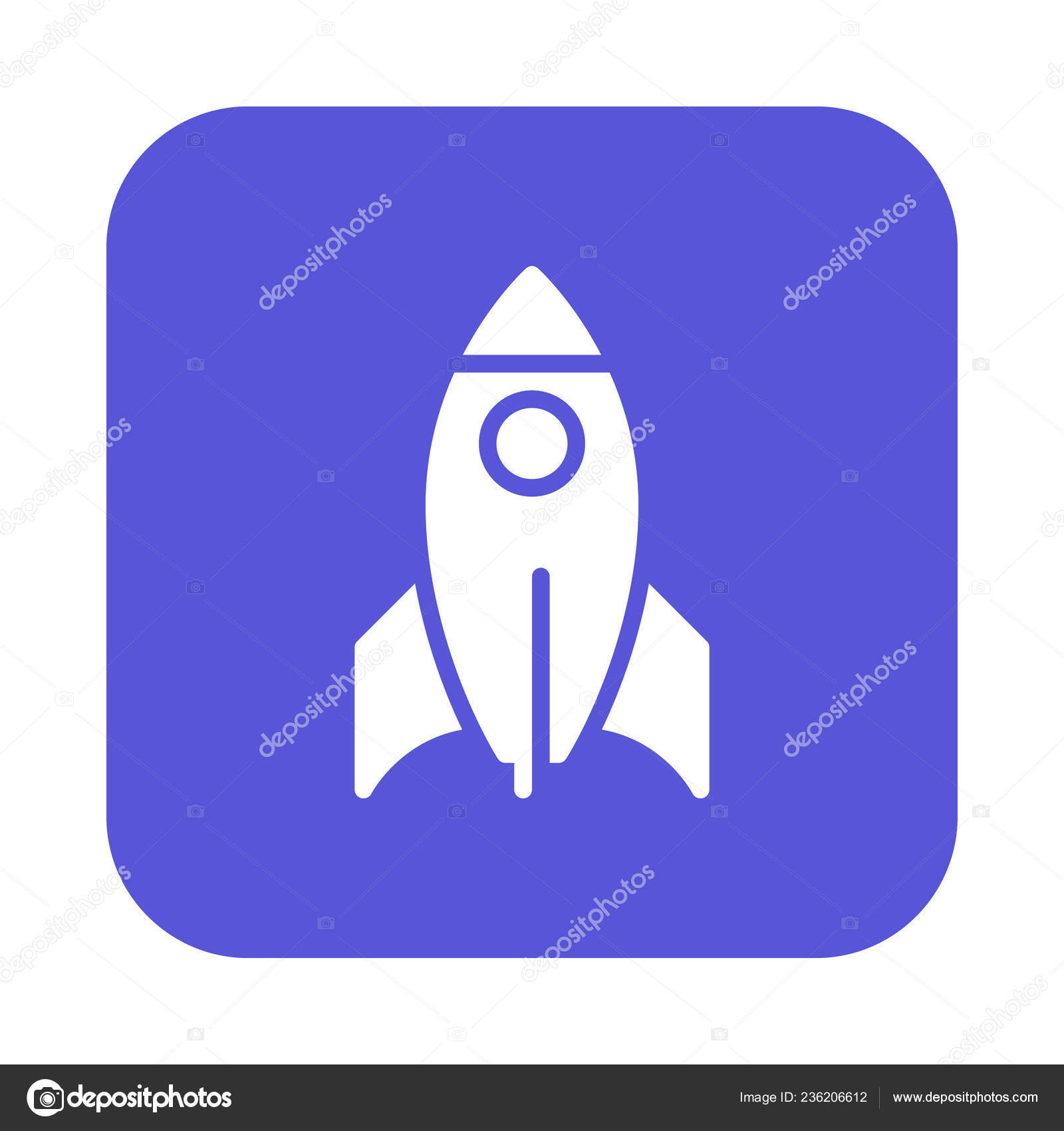 Icono Plano Cohete Signo Vector Lleno Pictograma Colorido Botón Cuadrado  Vector de stock #236206612 de ©avicons, image size:1600x1700
