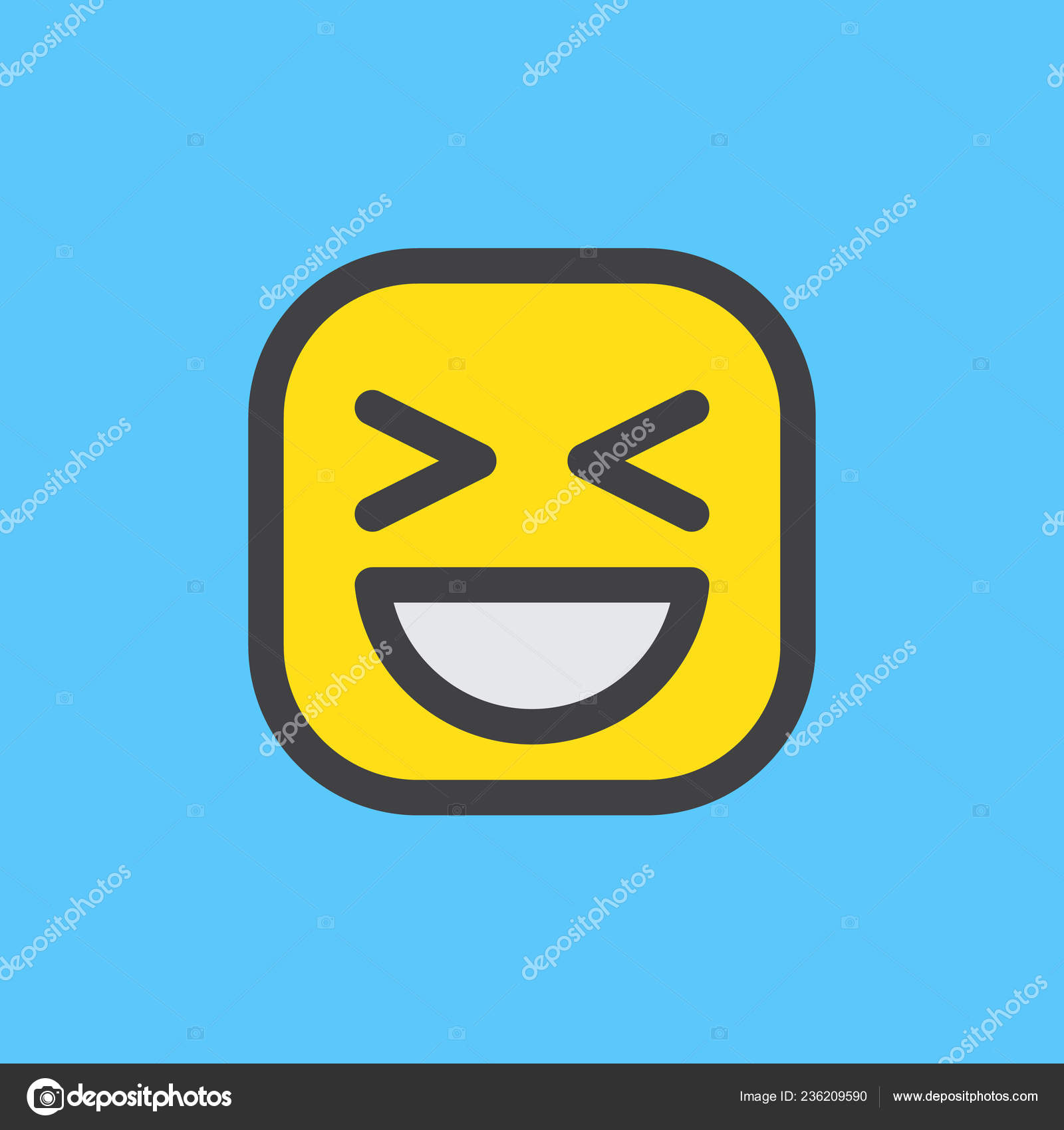 Scared smile linear icon stock vector. Illustration of outline