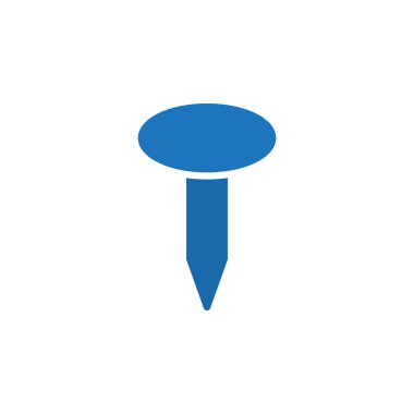 Çivi, spike renkli vektör simgesi, düz işareti, üzerinde beyaz izole katı piktogram dolu. Sembol, logo illüstrasyon. Piksel mükemmel