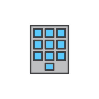 Sayısal tuş takımı satırı simgesi, doldurulmuş Anahat vektör işareti, üzerinde beyaz izole doğrusal renkli sembol. Sembol, logo illüstrasyon. Düzenlenebilir inme. Piksel mükemmel