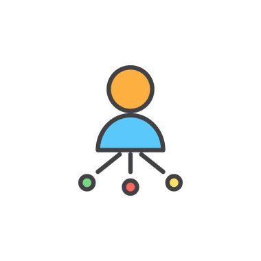 Yöneticisi doldurulmuş anahat simgesini, çizgi vektör işareti, doğrusal renkli sembol. Sembol, logo illüstrasyon. Piksel mükemmel