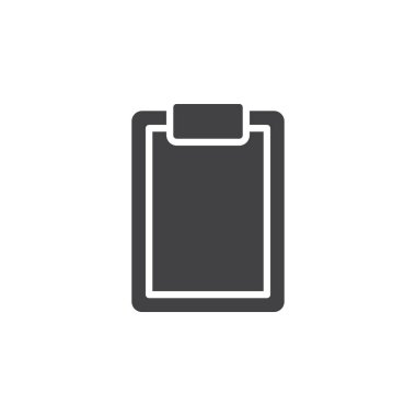 Boş Pano simge vektör, dolu düz işareti, üzerinde beyaz izole katı piktogram. Sembol, logo illüstrasyon. Piksel mükemmel