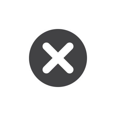 X, düz simgesini kaldır. Yuvarlak düğmesini basit dairesel vektör işareti. Düz stil tasarım