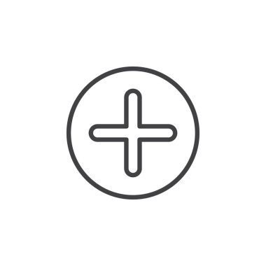 Ayrıca, dairesel satırı simgesi ekleyin. Yuvarlak basit kayıt çapraz. Düz stil vektör simgesi