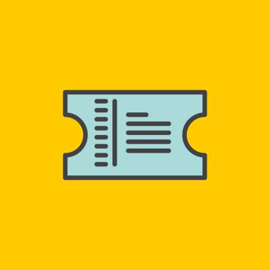 Bilet doldurulmuş anahat simgesini, çizgi vektör işareti, düz renkli sembol. Sembol, logo illüstrasyon. Piksel mükemmel