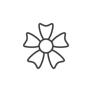 Çiçek satırı simgesi, vektör işareti, anahat üzerinde beyaz izole doğrusal stil piktogram. Sembol, logo illüstrasyon. Düzenlenebilir inme. Piksel mükemmel