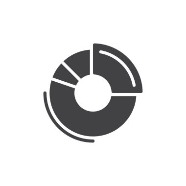 Halka grafik simge vektör, düz işareti, üzerinde beyaz izole katı piktogram dolu. Sembol, logo illüstrasyon. Piksel mükemmel