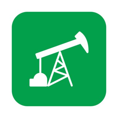 Petrol pompa düz simgesi, dolgulu vektör işareti, yuvarlatılmış kare düğmesini üzerinde beyaz izole renkli sembol. Sembol, logo illüstrasyon. Düz tasarım, piksel mükemmel