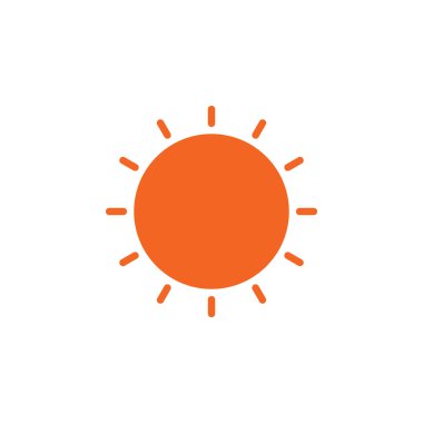 Güneş simge vektör, dolu düz işareti, üzerinde beyaz izole katı renkli sembol. Güneşli havalarda sembolü, logo illüstrasyon. Piksel mükemmel