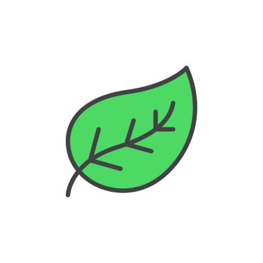 Yaprak satırı simgesi, doldurulmuş Anahat vektör işareti, üzerinde beyaz izole doğrusal renkli sembol. Eko sembolü, logo illüstrasyon. Düzenlenebilir inme. Piksel mükemmel