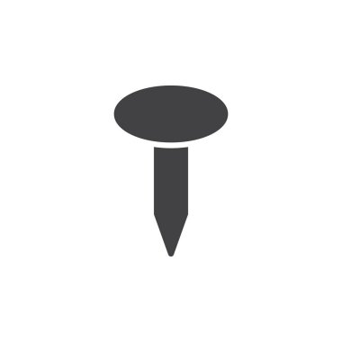 Çivi, spike simge vektör, düz işareti, üzerinde beyaz izole katı piktogram dolu. Sembol, logo illüstrasyon. Piksel mükemmel