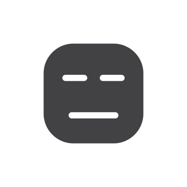 İfadesiz yüz emoji. glif kutsal kişilerin resmi, vektör ifade