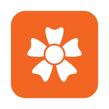 Çiçek düz simgesi, dolgulu vektör işareti, yuvarlatılmış kare düğmesini üzerinde beyaz izole renkli sembol. Sembol, logo illüstrasyon. Düz tasarım, piksel mükemmel