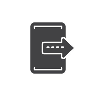 İhracat, çıkış simge vektör, düz işareti, üzerinde beyaz izole katı piktogram dolu. Sembol, logo illüstrasyon. Piksel mükemmel