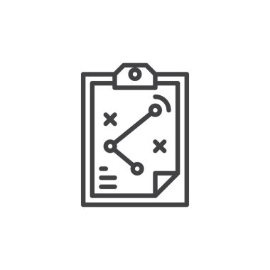 Strateji Kurulu anahat simgesini, çizgi vektör işareti, üzerinde beyaz izole doğrusal stil piktogram. Sembol, logo illüstrasyon. Düzenlenebilir inme. Piksel mükemmel