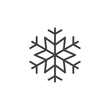 Kar tanesi, dondurma satırı simgesi, Anahat vektör işareti, üzerinde beyaz izole doğrusal stil piktogram. Kar sembolü, logo illüstrasyon. Düzenlenebilir inme. Piksel mükemmel