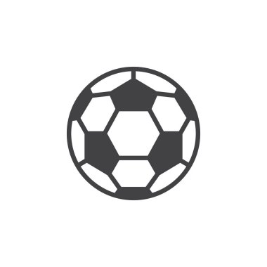 Futbol topu satırı simgesi, doldurulmuş Anahat vektör işareti, üzerinde beyaz izole doğrusal stil piktogram. Sembol, logo illüstrasyon. Düzenlenebilir inme. Piksel mükemmel