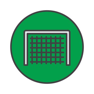 Futbol gol doldurulmuş anahat satırı simgesi, çizgi vektör işareti, üzerinde beyaz izole doğrusal renkli sembol. Sembol, logo illüstrasyon. Düzenlenebilir inme. Piksel mükemmel