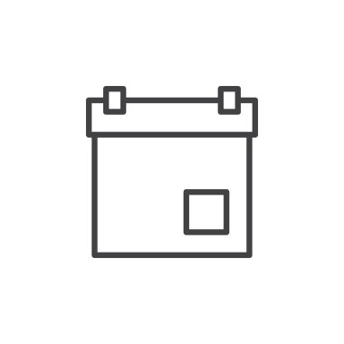 Planlayıcısı, takvim, olay satırı simgesi, Anahat vektör işareti üzerinde beyaz izole doğrusal stil piktogram. Sembol, logo illüstrasyon. Düzenlenebilir inme. Piksel mükemmel