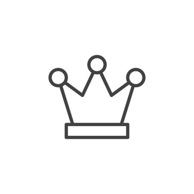 Royal crown satırı simgesi, Anahat vektör işareti üzerinde beyaz izole doğrusal stil piktogram. Kral sembolü, logo illüstrasyon. Düzenlenebilir inme. Piksel mükemmel