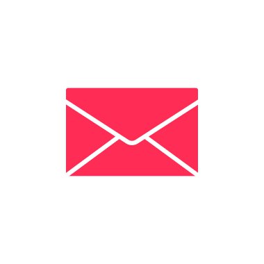 Zarf, posta, ileti simge vektör, düz işareti, üzerinde beyaz izole katı renkli sembol dolu. Sembol, logo illüstrasyon. Piksel mükemmel