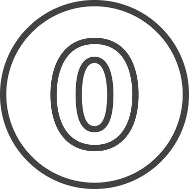 Doğrusal dairesel işareti sıfır, sayı 0 satırı simgesi