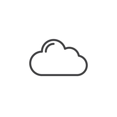 Cloud satırı simgesi, vektör işareti, anahat üzerinde beyaz izole doğrusal stil piktogram. Sembol, logo illüstrasyon. Düzenlenebilir inme. Piksel mükemmel