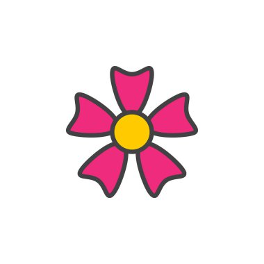 Çiçek satırı simgesi, doldurulmuş Anahat vektör işareti, üzerinde beyaz izole doğrusal renkli sembol. Sembol, logo illüstrasyon. Düzenlenebilir inme. Piksel mükemmel