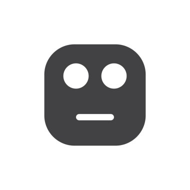 Tarafsız yüz emoji. glif kutsal kişilerin resmi, vektör ifade
