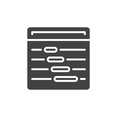 Zaman çizelgesi simge vektör, düz işareti, üzerinde beyaz izole katı piktogram dolu. Sembol, logo illüstrasyon. Piksel mükemmel