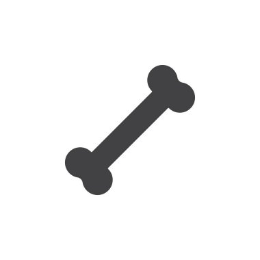 Kemik simge vektör, dolu düz işareti, üzerinde beyaz izole katı piktogram. Sembol, logo illüstrasyon. Piksel mükemmel