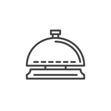 Servis zil anahat simgesini, çizgi vektör işareti, üzerinde beyaz izole doğrusal stil piktogram. Sembol, logo illüstrasyon. Düzenlenebilir inme. Piksel mükemmel