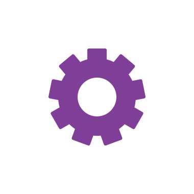 Gearwheel, simge, dolu düz işareti, üzerinde beyaz izole katı piktogram ayarları renkli vektör. Sembol, logo illüstrasyon. Piksel mükemmel