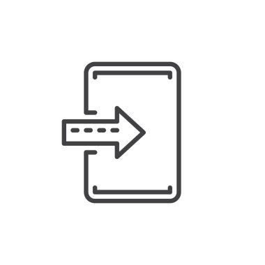 Alma, satırı simgesi girin, vektör işareti, anahat üzerinde beyaz izole doğrusal stil piktogram. Sembol, logo illüstrasyon. Düzenlenebilir inme. Piksel mükemmel