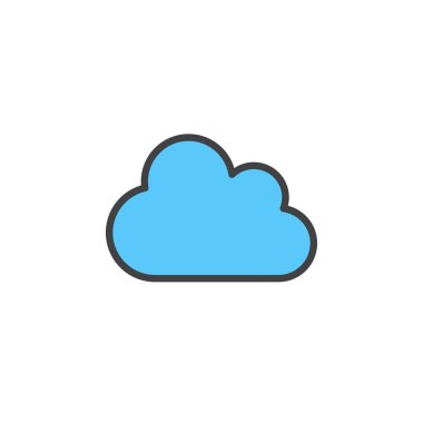 Bulut satırı simgesi, doldurulmuş Anahat vektör işareti, üzerinde beyaz izole doğrusal renkli sembol. Sembol, logo illüstrasyon. Düzenlenebilir inme. Piksel mükemmel