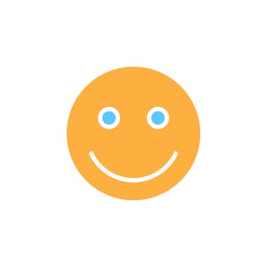 İfade simge vektör, dolu düz işareti, üzerinde beyaz izole katı renkli piktogram gülümse. Sembol, logo illüstrasyon. Piksel mükemmel