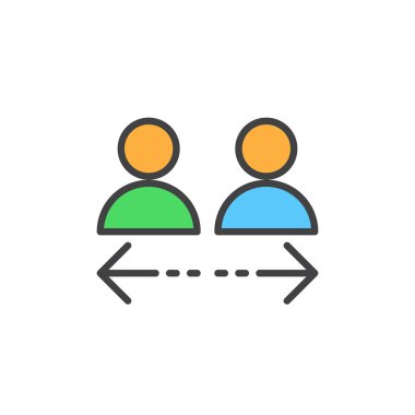 Kullanıcı hesapları arasında transfer anahat simgesini, vektör işareti, renkli resimde dolu 