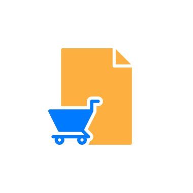 Satınalma siparişi, simge vektör, düz işareti, üzerinde beyaz izole katı renkli sembol dolu. Sembol, logo illüstrasyon. Piksel mükemmel