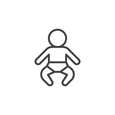 Bebeğim satırı simgesi, vektör işareti, anahat üzerinde beyaz izole doğrusal stil piktogram. Sembol, logo illüstrasyon. Düzenlenebilir inme. Piksel mükemmel