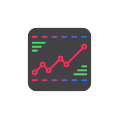 Çizgi grafik renkli simge, vektör düz işareti. Sembol, logo illüstrasyon
