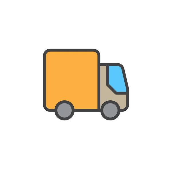 Delivery Shipping Truck Filled Outline Icon Line Colorful Vector Sign — Stock Vector