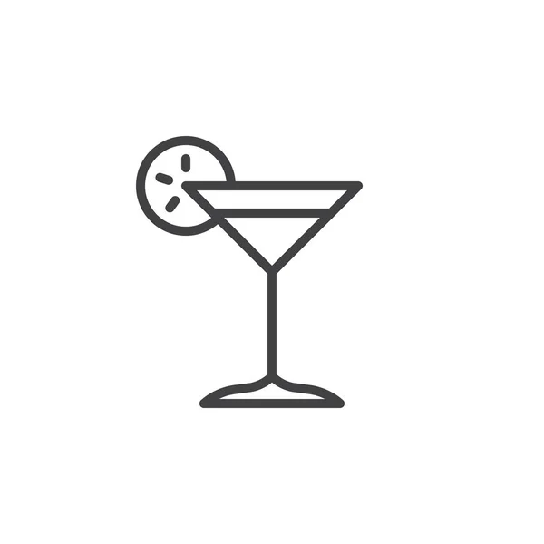 Cocktail Liniensymbol Umrissvektorzeichen Lineares Stilpiktogramm Auf Weiß Isoliert Symbol Logoabbildung — Stockvektor