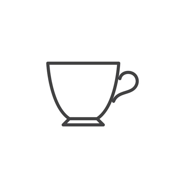 Tea Cup Sor Ikon Szerkezeti Vektor Jele Lineáris Stílusú Piktogram — Stock Vector