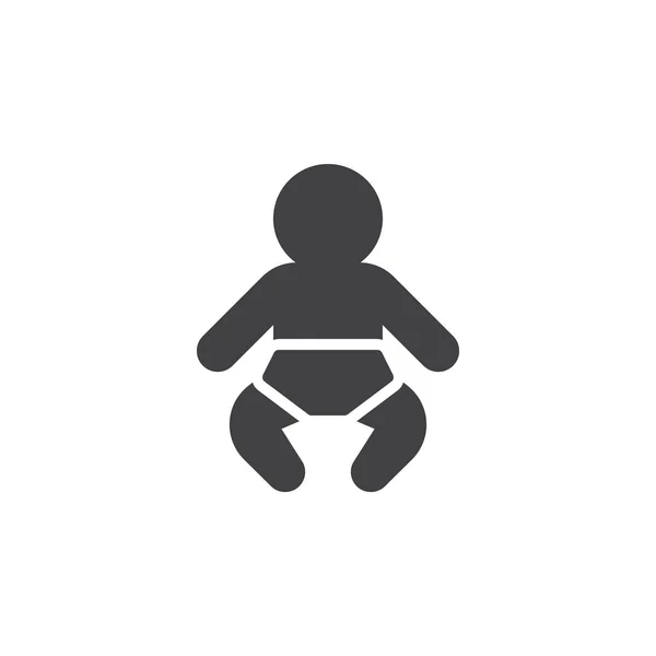 Bebek Simge Vektör Dolu Düz Işareti Üzerinde Beyaz Izole Katı — Stok Vektör