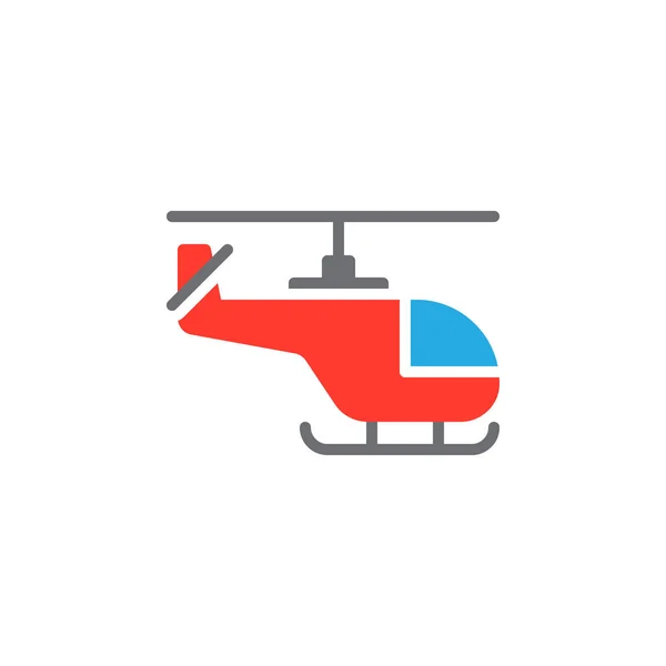 Ícone Colorido Vetor Helicóptero Sinal Liso Cheio Pictograma Contínuo Isolado — Vetor de Stock